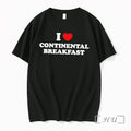 Officials I Heart Love Continental Breakfast Black Black Unisex T-shirt, Sweatshirt, Hoodie, Long Sleeve Tee - T-Shirt, Sweatshirt, Hoodie