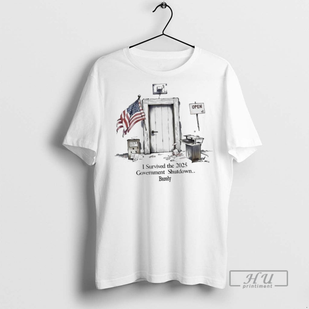 Officials I Survivor The 2025 Government Shutdown Barely T Shirt Unisex T-shirt, Sweatshirt, Hoodie, Long Sleeve Tee - T-Shirt, Sweatshirt, Hoodie