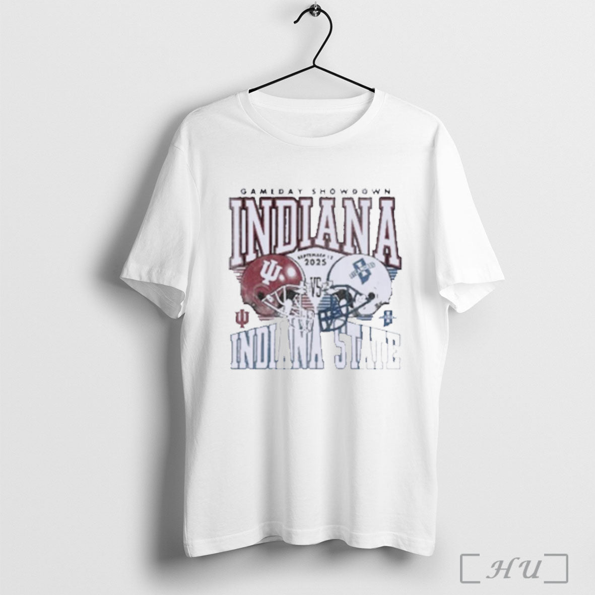 Officials Indiana Vs Indiana State Gameday Showdown Duel Helmet T Shirt Sweatshirt Png Unisex T-shirt, Sweatshirt, Hoodie, Long Sleeve Tee - T-Shirt, Sweatshirt, Hoodie