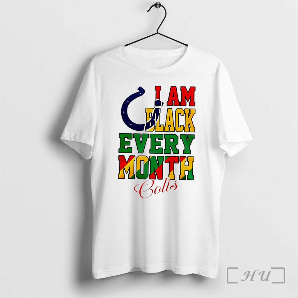 Officials Indianapolis Colts I Am Black Every Month Juneteenth Logo Tee Premium T Shirts Sweater - T-Shirt, Sweatshirt, Hoodie