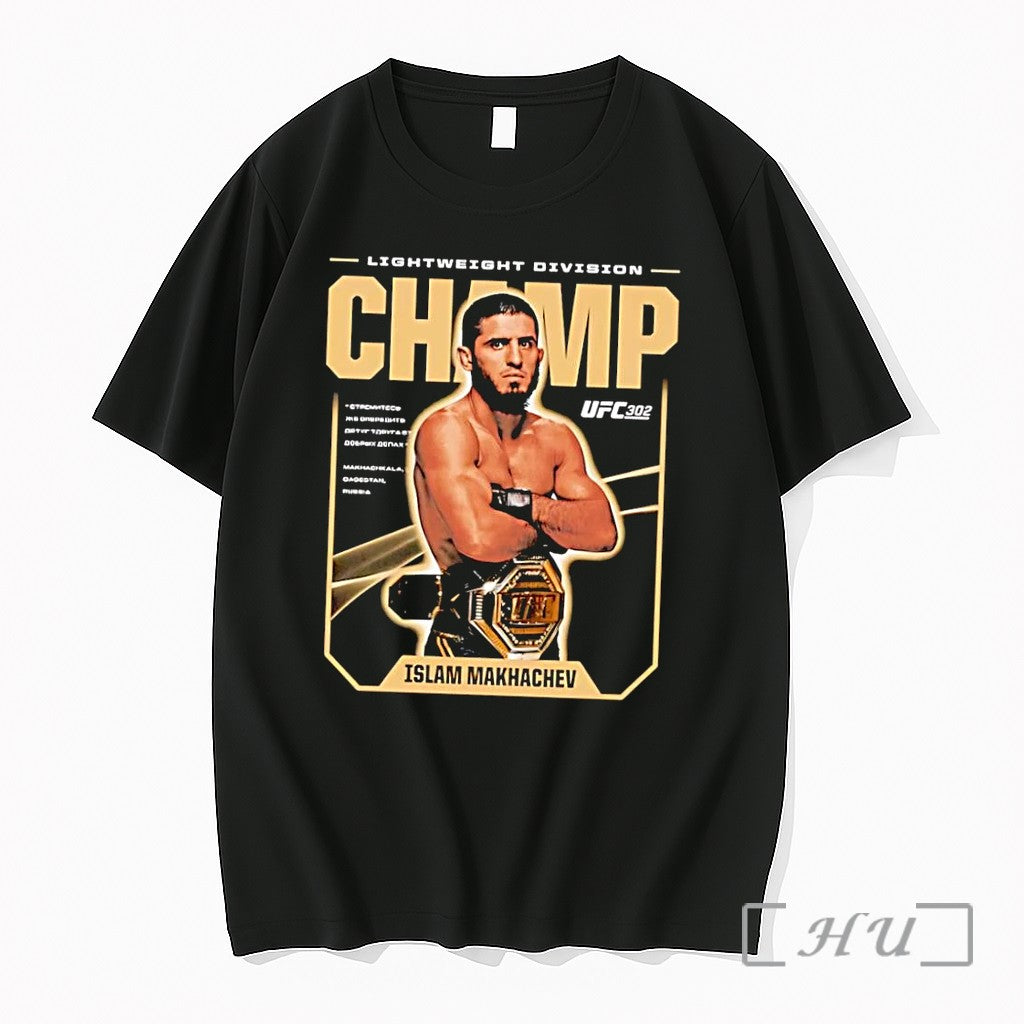 Officials Islam Makhachev Ufc 302 Lightweight Division Champ Black Unisex T-shirt, Sweatshirt, Hoodie, Long Sleeve Tee - T-Shirt, Sweatshirt, Hoodie
