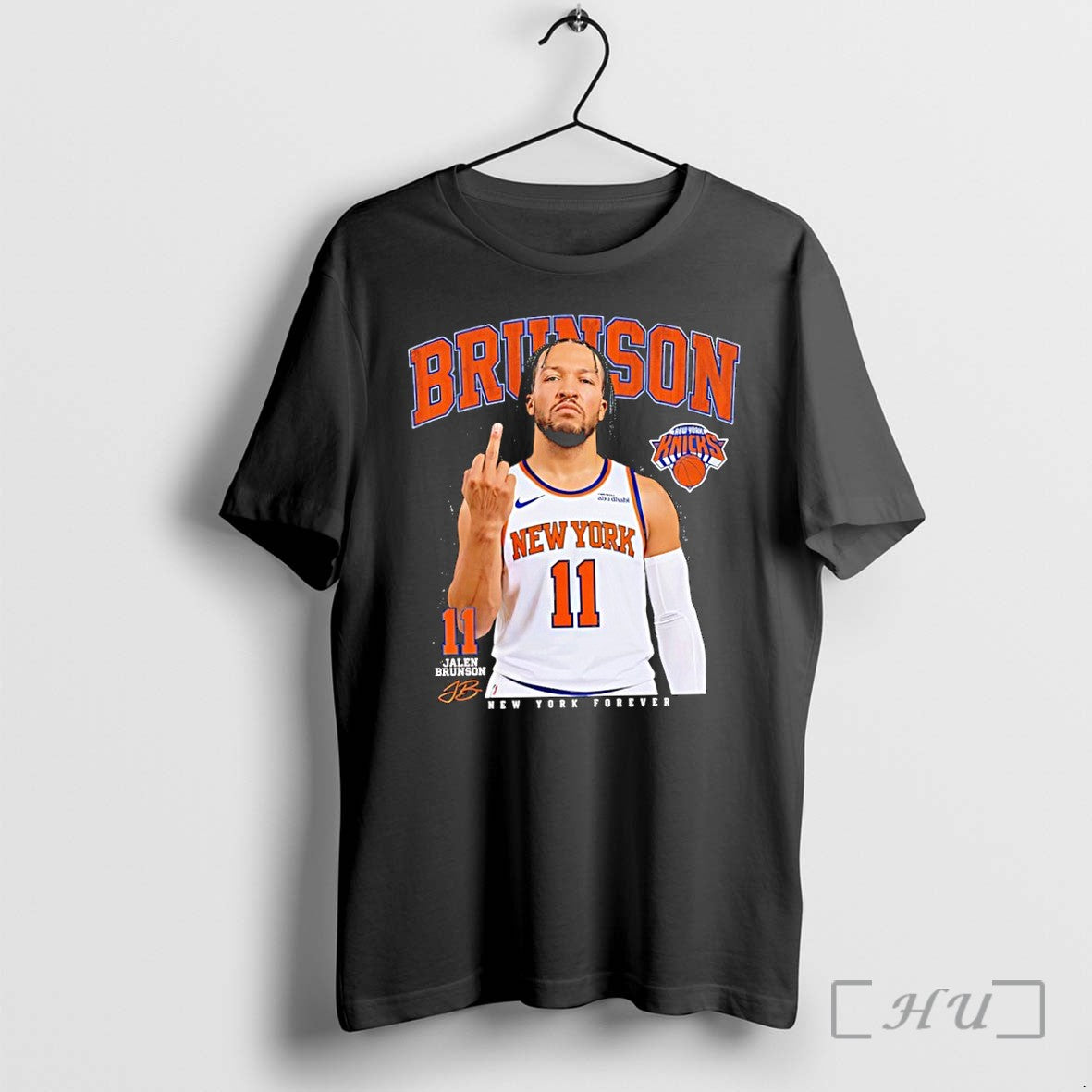 Officials Jalen Brunson 11 New York Forever Middle Finger Meme Unisex T-shirt, Sweatshirt, Hoodie, Long Sleeve Tee - T-Shirt, Sweatshirt, Hoodie