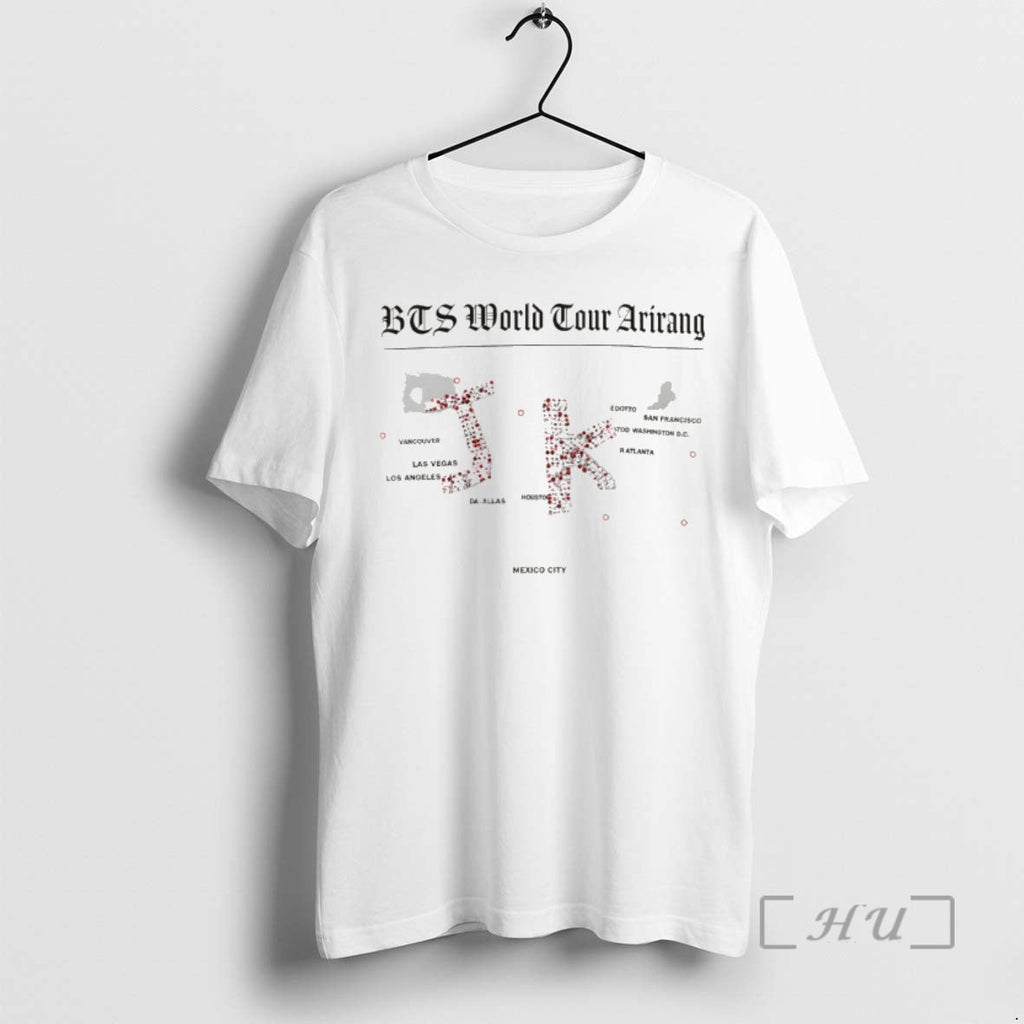 Officials Jungkook Bts World Tour Arirang Jk Map 2026 Unisex T-shirt, Sweatshirt, Hoodie, Long Sleeve Tee - T-Shirt, Sweatshirt, Hoodie