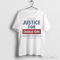 Officials Justice For Charlie Kirk Freedom Of Speech T Shirt Sweatshirt Png Unisex T-shirt, Sweatshirt, Hoodie, Long Sleeve Tee - T-Shirt, Sweatshirt, Hoodie