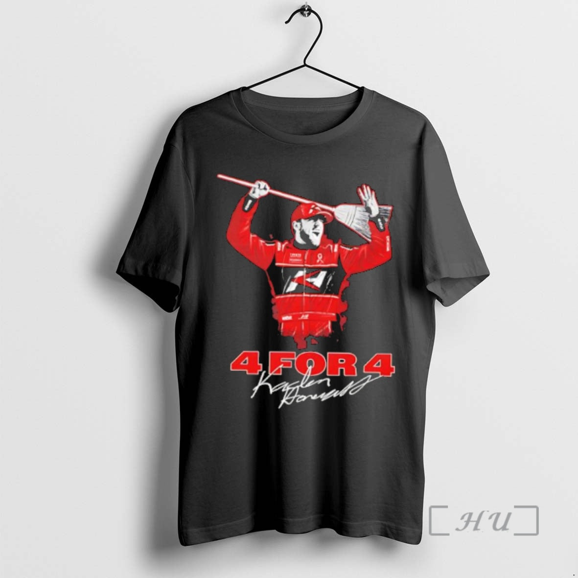 Officials Kaden Honeycutt 4 For 4 Racing Driver Signature Broom Unisex T-shirt, Sweatshirt, Hoodie, Long Sleeve Tee - T-Shirt, Sweatshirt, Hoodie