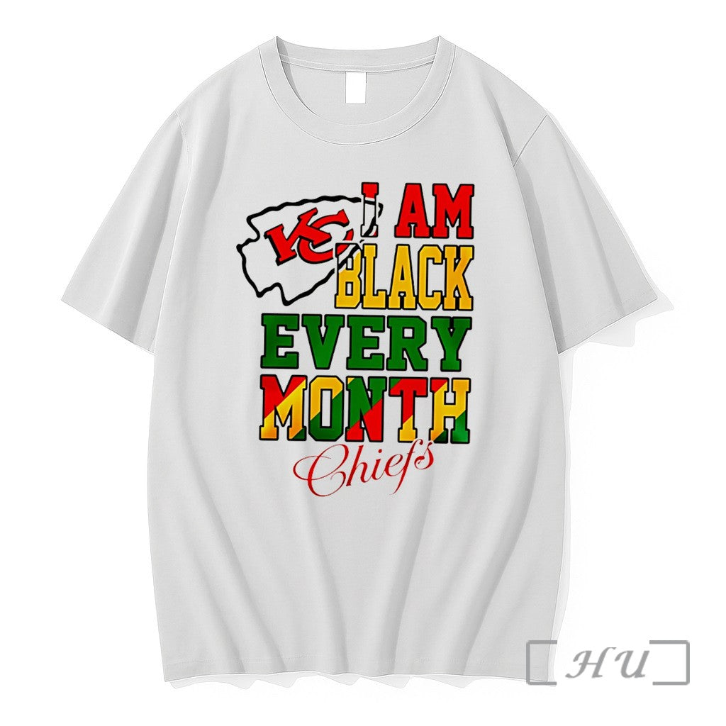 Officials Kansas City Chiefs I Am Black Every Month Juneteenth Logo Tee Premium T Shirts Unisex T-shirt, Sweatshirt, Hoodie, Long Sleeve Tee - T-Shirt, Sweatshirt, Hoodie