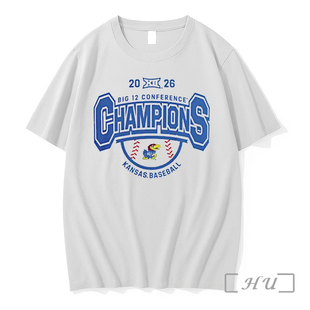 Officials Kansas Jayhawks Baseball 2026 Big 12 Baseball Tournament Champions 1 Premium T Shirts Sweater - T-Shirt, Sweatshirt, Hoodie