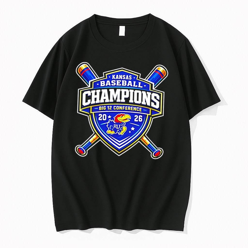 Officials Kansas Jayhawks Big 12 Baseball Regular Season Champions 26 Tee Premium T Shirt Unisex T-shirt, Sweatshirt, Hoodie, Long Sleeve Tee - T-Shirt, Sweatshirt, Hoodie