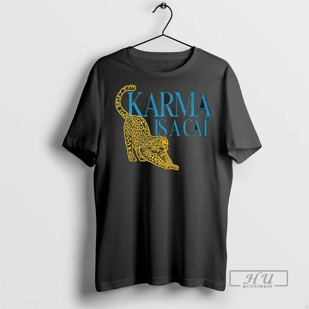 Officials Karma Is A Cat T Shirt Unisex T-shirt, Sweatshirt, Hoodie, Long Sleeve Tee - T-Shirt, Sweatshirt, Hoodie