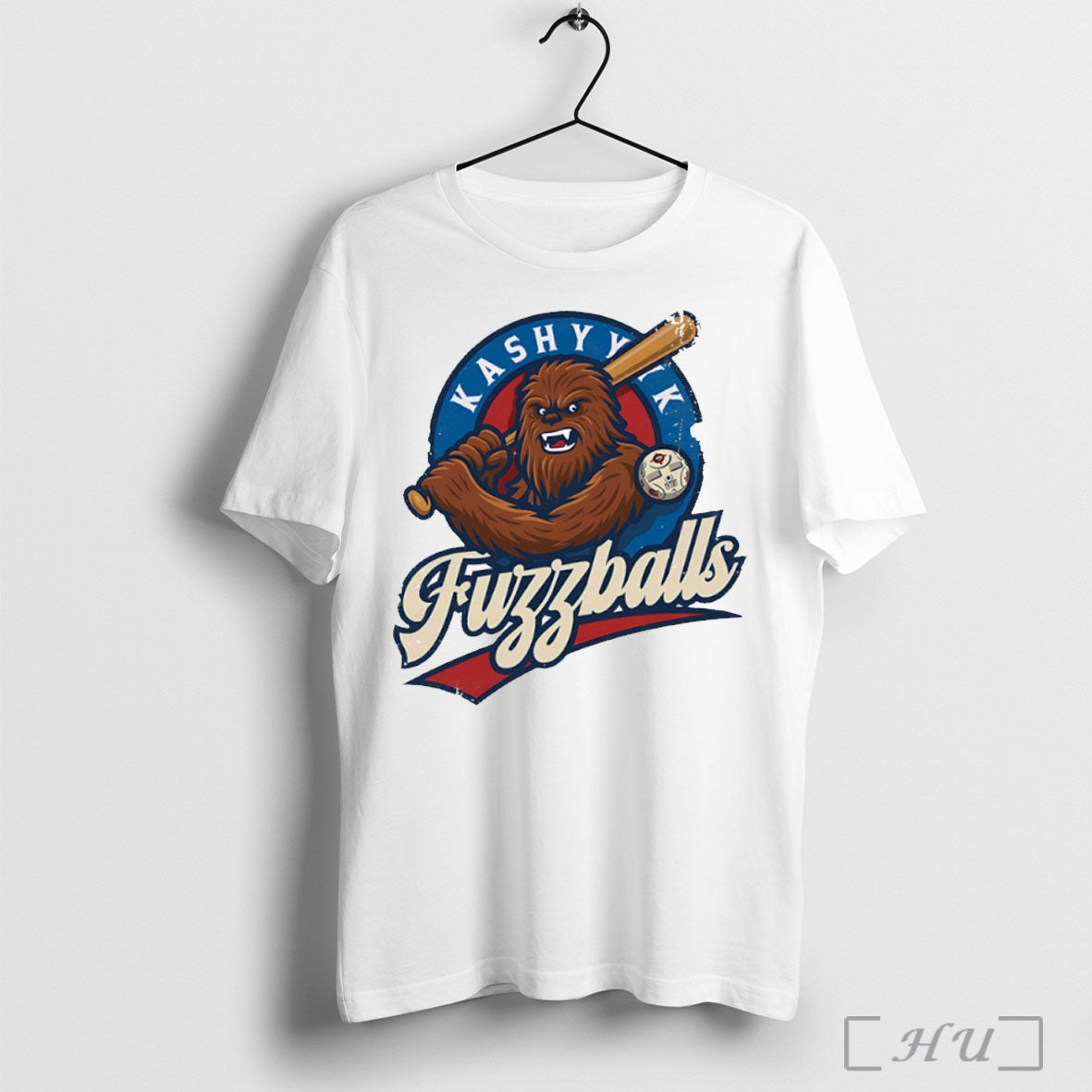 Officials Kashyyyk Fuzzballs Wookiee Baseball Logo T Shirt Unisex T-shirt, Sweatshirt, Hoodie, Long Sleeve Tee - T-Shirt, Sweatshirt, Hoodie