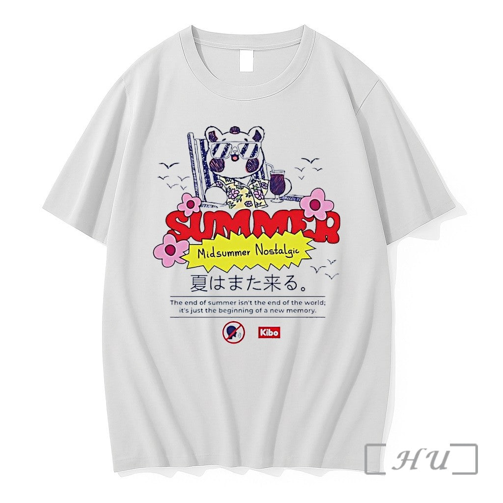 Officials Kibo Chill Bear Midsummer Nostalgic Summer 2026 Vacation Graphic White Premium T Shirts Sweater - T-Shirt, Sweatshirt, Hoodie