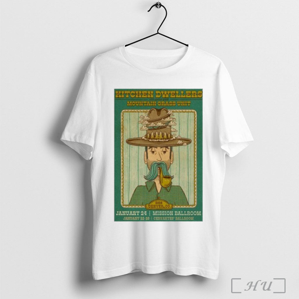 Officials Kitchen Dwellers Mountain Grass Unit Denver Co Jan 24 2025 T Shirt Unisex T-shirt, Sweatshirt, Hoodie, Long Sleeve Tee - T-Shirt, Sweatshirt, Hoodie