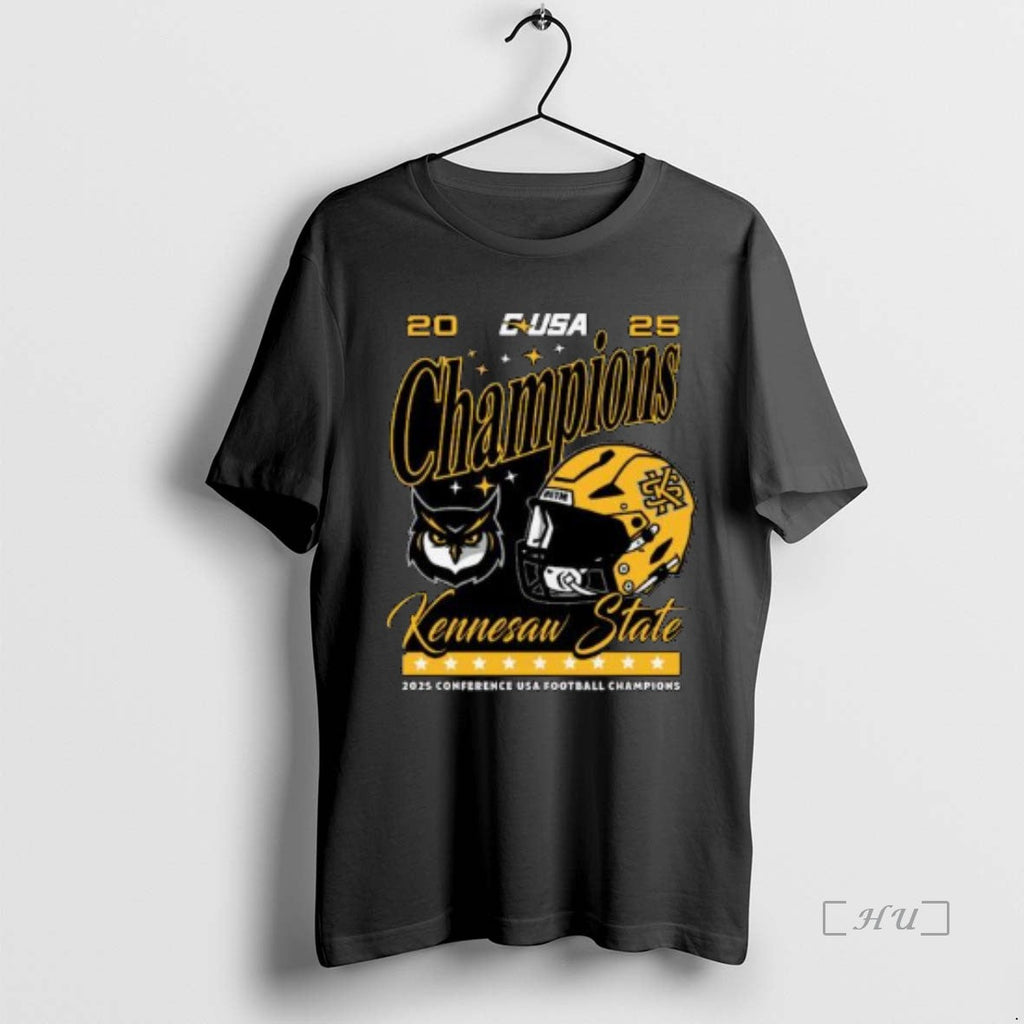 Officials Ksu Conference Champions 2025 C Usa Football Owl Helmel Circle Black T-Shirts, Hoodie, Sweatshirt - T-Shirt, Sweatshirt, Hoodie