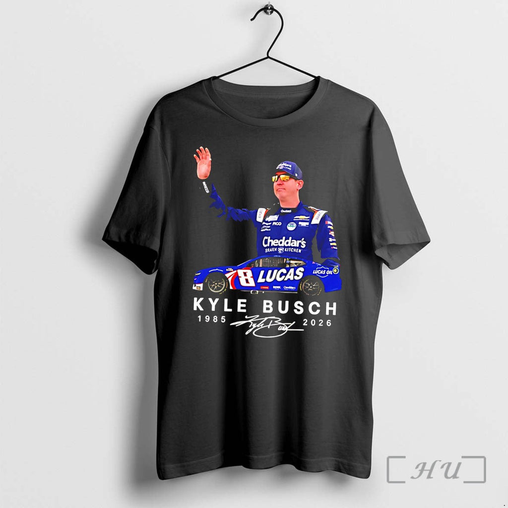 Officials Kyle Busch 1985 2026 Signature Graphic Tee Unisex T-shirt, Sweatshirt, Hoodie, Long Sleeve Tee - T-Shirt, Sweatshirt, Hoodie