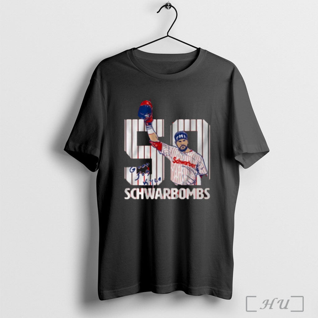 Officials Kyle Schwarber 50 Hr Schwarbombs T Shirt Sweatshirt Png Unisex T-shirt, Sweatshirt, Hoodie, Long Sleeve Tee - T-Shirt, Sweatshirt, Hoodie