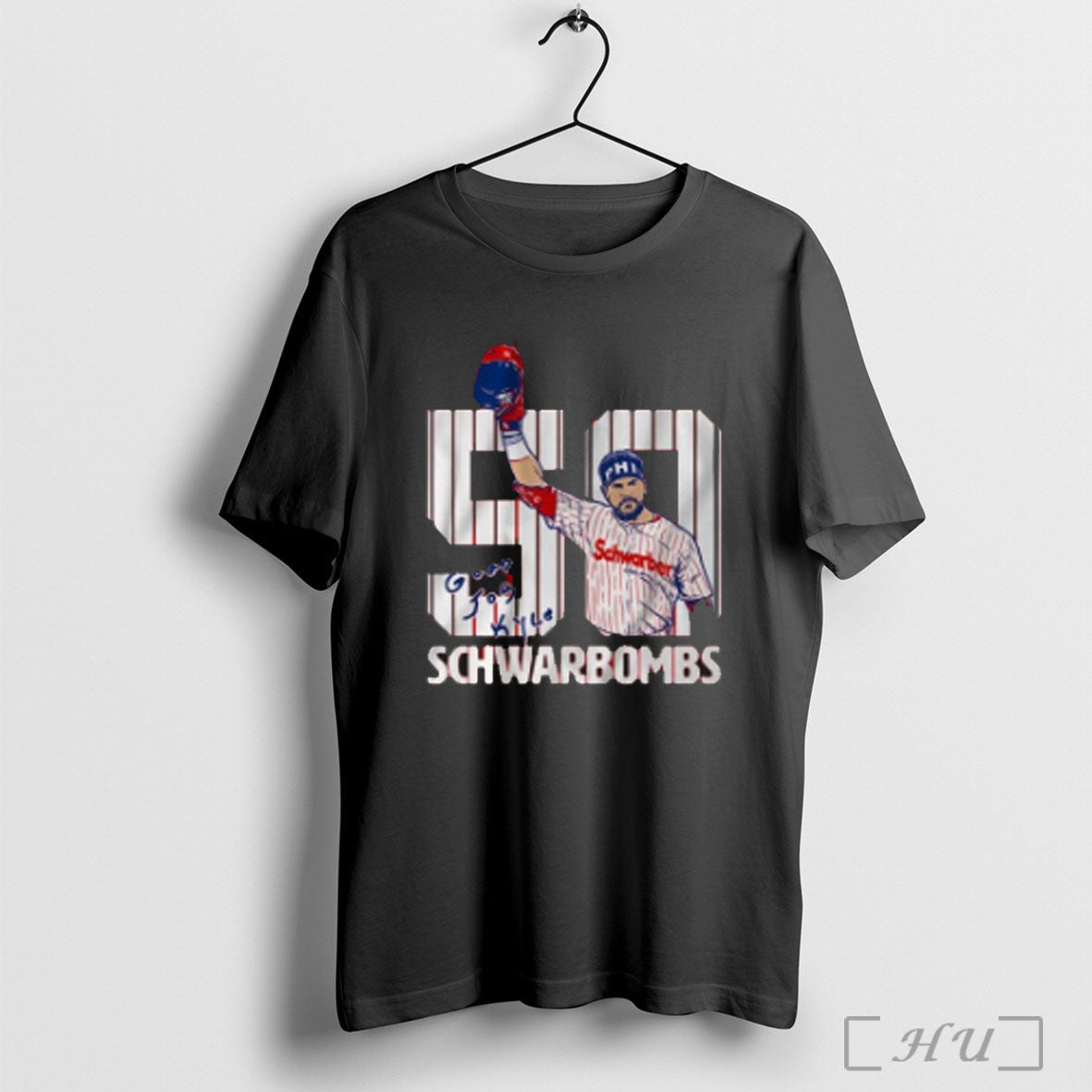 Officials Kyle Schwarber 50 Hr Schwarbombs T Shirt Sweatshirt Png Unisex T-shirt, Sweatshirt, Hoodie, Long Sleeve Tee - T-Shirt, Sweatshirt, Hoodie