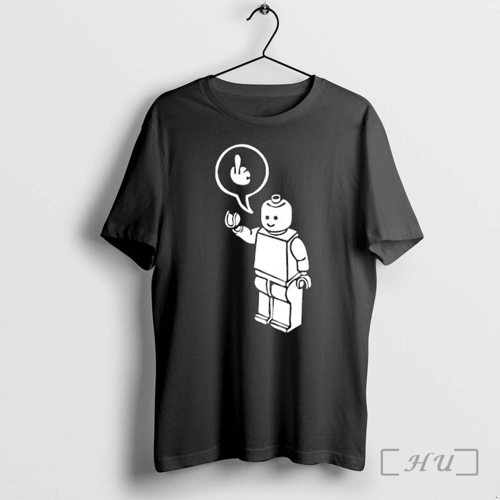 Officials Lego Minifigure Man Giving The Middle Finger Unisex T-shirt, Sweatshirt, Hoodie, Long Sleeve Tee - T-Shirt, Sweatshirt, Hoodie