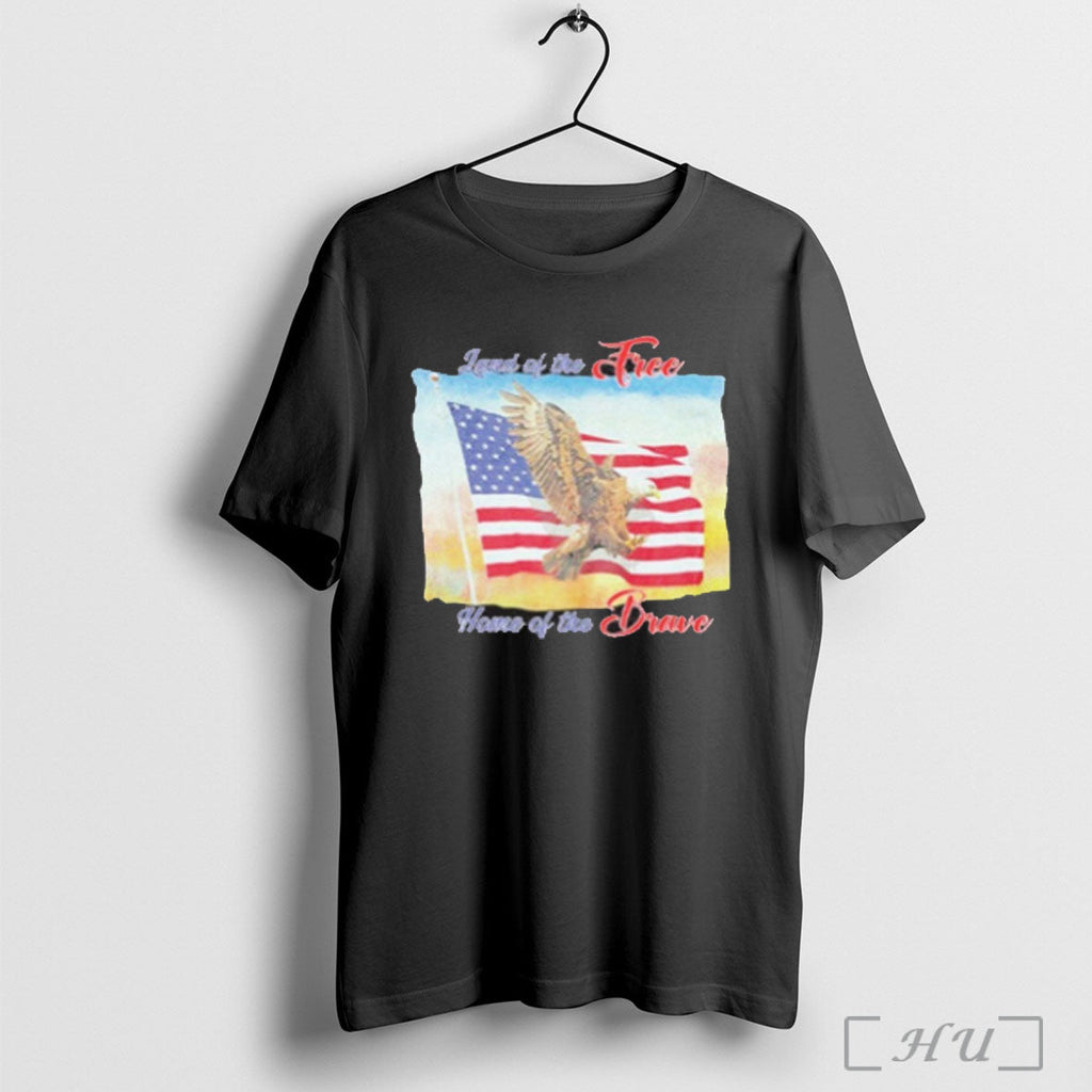 Officials Land Of The Free Home Of The Brave America Flag T Shirt Unisex T-shirt, Sweatshirt, Hoodie, Long Sleeve Tee - T-Shirt, Sweatshirt, Hoodie