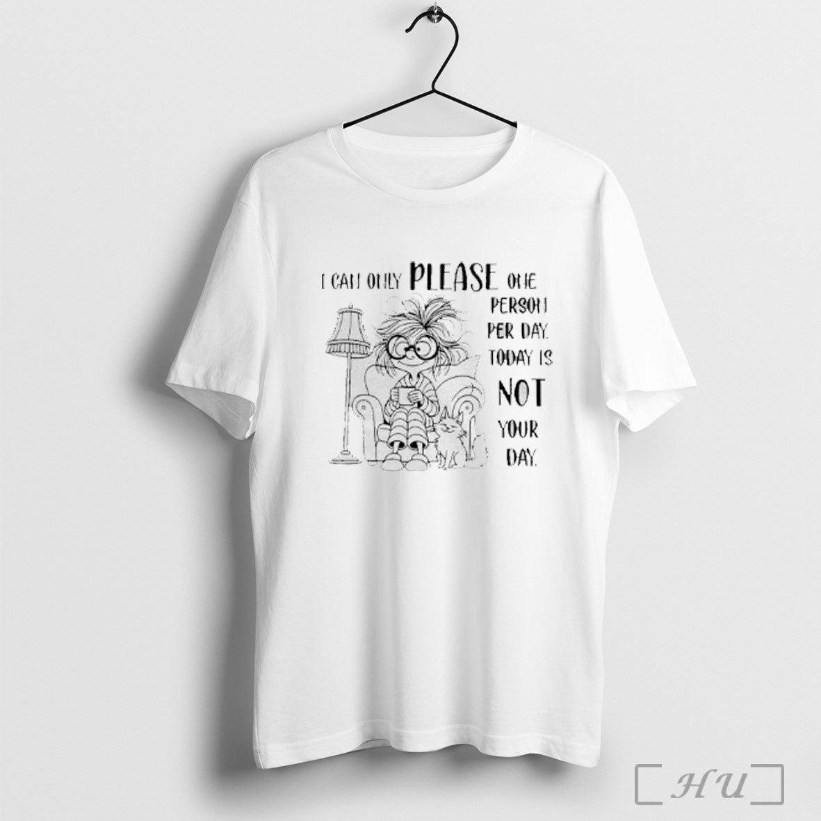 Officials Lazy Girl With Cat Can Only Please One Person Per Day T Shirt Unisex T-shirt, Sweatshirt, Hoodie, Long Sleeve Tee - T-Shirt, Sweatshirt, Hoodie