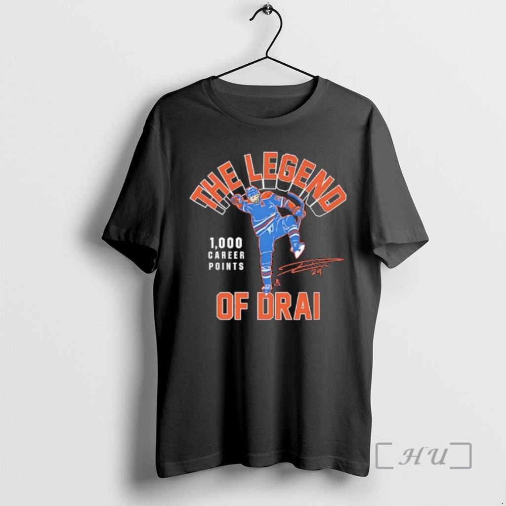 Officials Leon Draisaitl Legend Drai 1000 Career Points Edmonton Oilers T-Shirts, Hoodie, Sweatshirt - T-Shirt, Sweatshirt, Hoodie