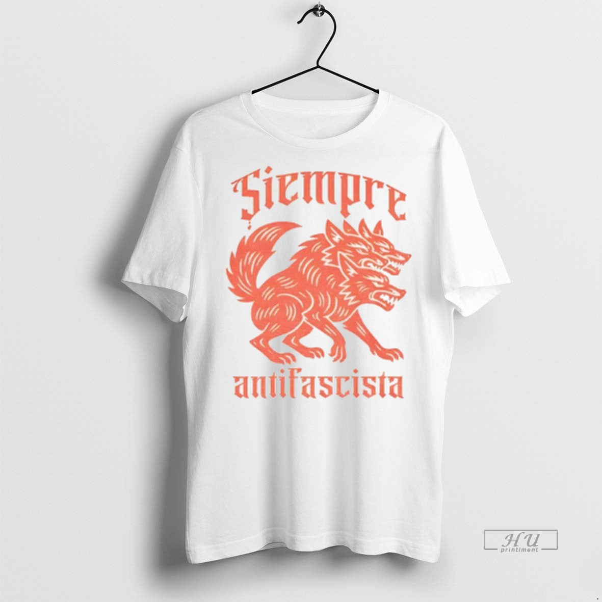 Officials Linocut 3 Headed Dog Siempre Antifascista Shirt Sweater Unisex T-shirt, Sweatshirt, Hoodie, Long Sleeve Tee - T-Shirt, Sweatshirt, Hoodie