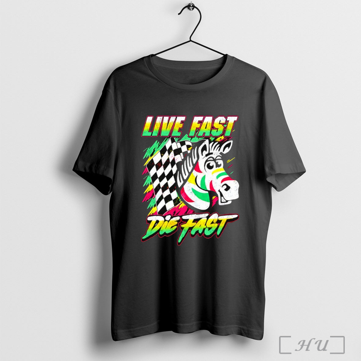 Officials Live Fast Die Fast Zebra Checkered T Shirt Unisex T-shirt, Sweatshirt, Hoodie, Long Sleeve Tee - T-Shirt, Sweatshirt, Hoodie