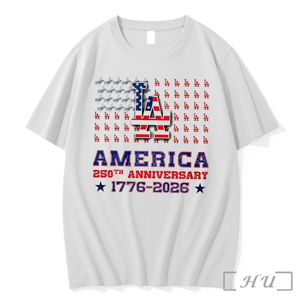 Officials Los Angeles Dodgers America 250th Anniversary 1776 2026 Graphic Tee Premium T Shirts Sweater - T-Shirt, Sweatshirt, Hoodie