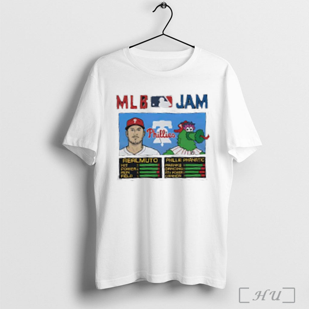 Officials Mlb Jam Phillies Realmuto And Phillie Phanatic Shirt T Shirt Unisex T-shirt, Sweatshirt, Hoodie, Long Sleeve Tee - T-Shirt, Sweatshirt, Hoodie