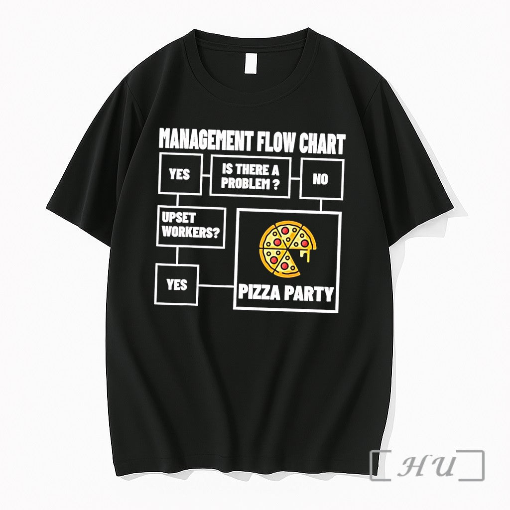 Officials Management Flow Chart Is There A Problem Pizza Party Funny Black Premium T Shirts - T-Shirt, Sweatshirt, Hoodie
