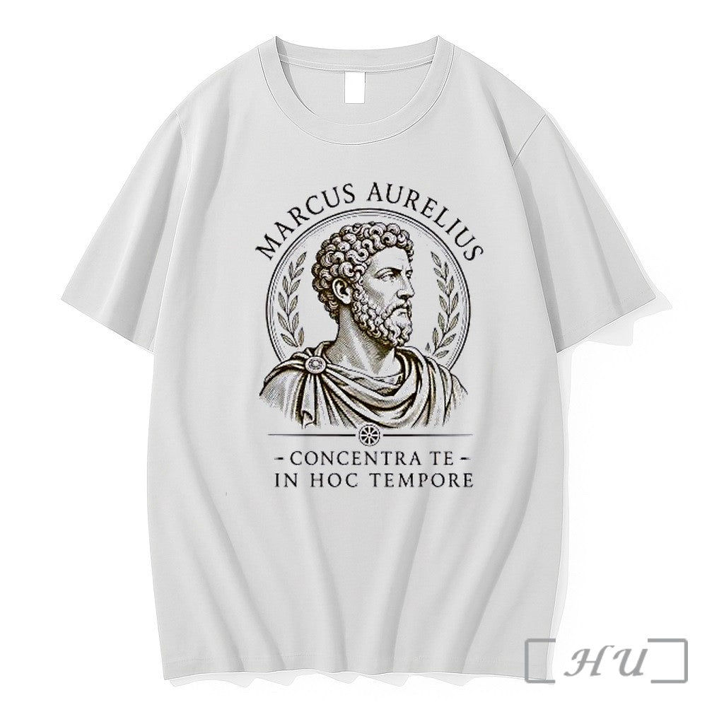 Officials Marcus Aurelius Roman Emperor Stoic Philosopher Concentra Te In Hoc Tempore Premium T Shirts - T-Shirt, Sweatshirt, Hoodie