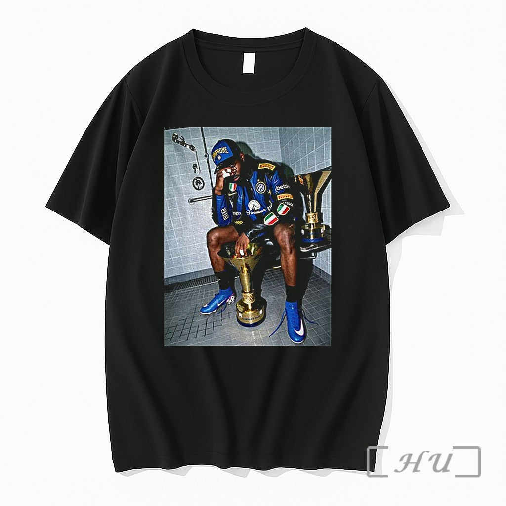 Officials Marcus Thuram Holding Cup Inter Milan Fc Vintage Photo Unisex T-shirt, Sweatshirt, Hoodie, Long Sleeve Tee - T-Shirt, Sweatshirt, Hoodie