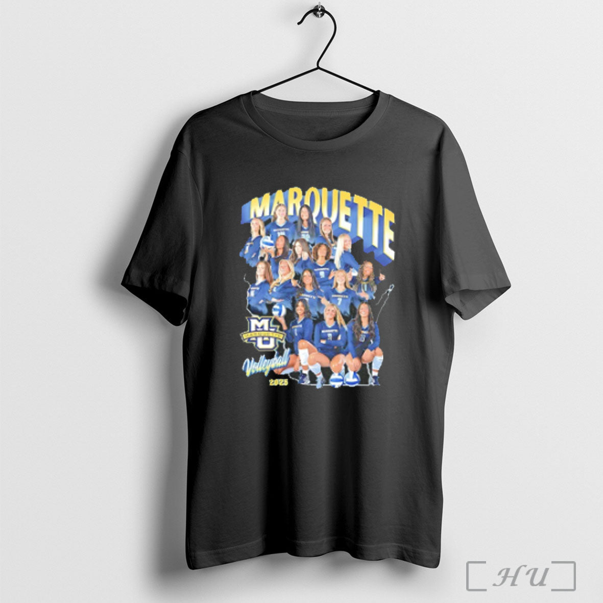 Officials Marquette Volleyball 2025 26 Team Collage T Shirt Unisex T-shirt, Sweatshirt, Hoodie, Long Sleeve Tee - T-Shirt, Sweatshirt, Hoodie