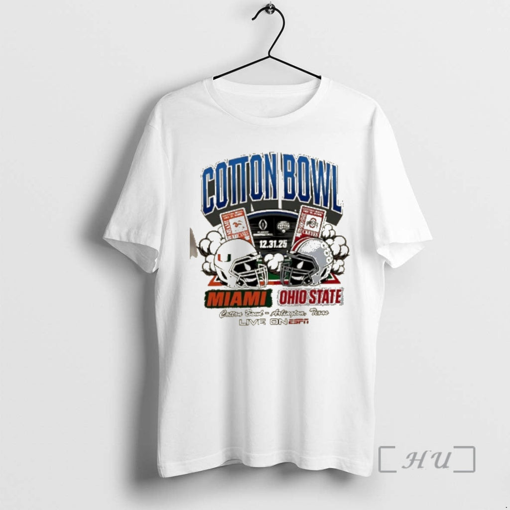 Officials Miami Vs Ohio State 2025 Cotton Bowl Matchup Helmet T-Shirts, Hoodie, Sweatshirt - T-Shirt, Sweatshirt, Hoodie