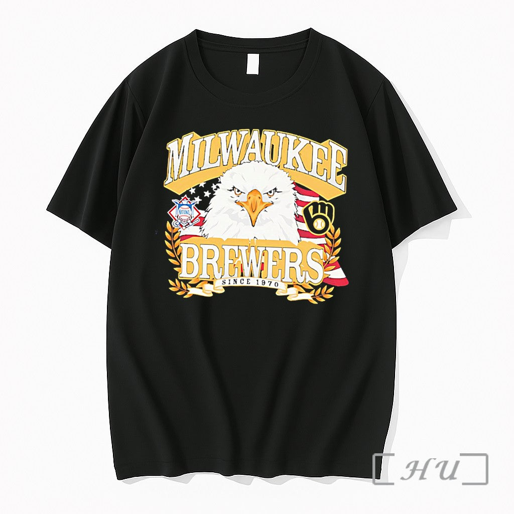 Officials Milwaukee Brewers Americana Eagle Celebrating Americas 250th Tee Unisex T-shirt, Sweatshirt, Hoodie, Long Sleeve Tee - T-Shirt, Sweatshirt, Hoodie