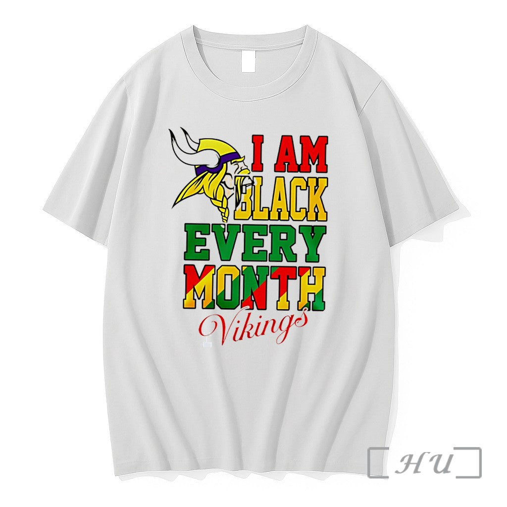 Officials Minnesota Vikings I Am Black Every Month Juneteenth Logo Tee Premium T Shirts Sweater - T-Shirt, Sweatshirt, Hoodie