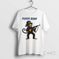 Officials Monkey Holding Gun Playoffs Benny Meme Unisex T-shirt, Sweatshirt, Hoodie, Long Sleeve Tee - T-Shirt, Sweatshirt, Hoodie