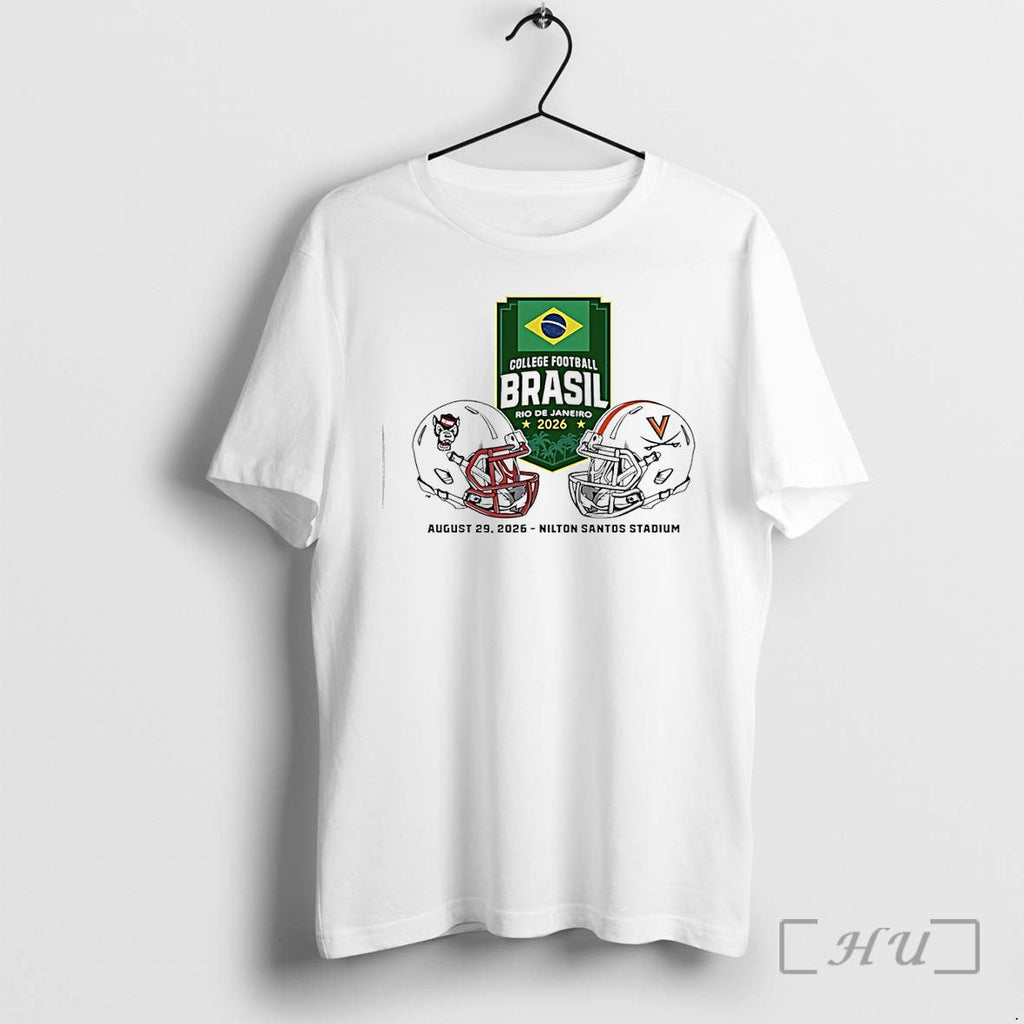 Officials Nc State Wolfpack Vs Virginia Cavaliers 2026 College Football Brasil Game Premium T Shirts - T-Shirt, Sweatshirt, Hoodie