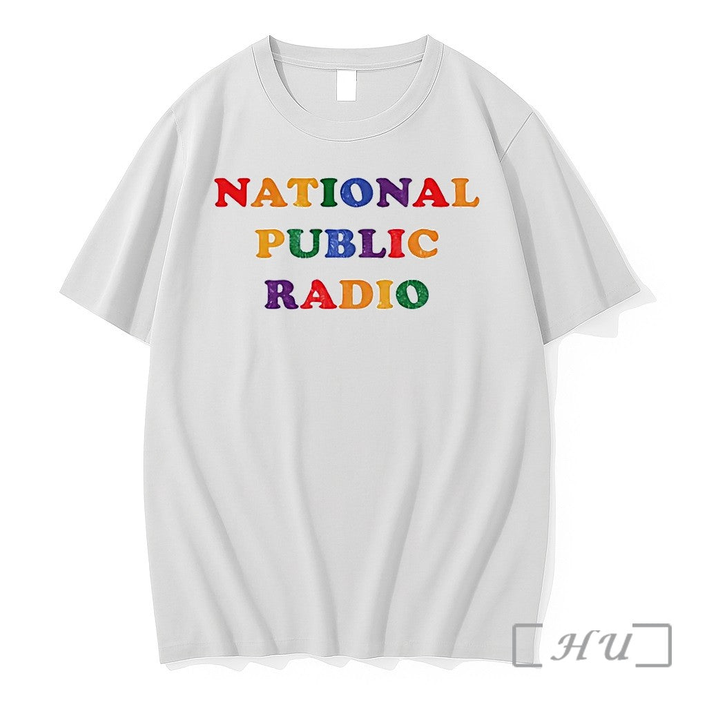 Officials National Public Radio Npr Colorful Logo News Current Events 2026 White Premium T Shirts - T-Shirt, Sweatshirt, Hoodie