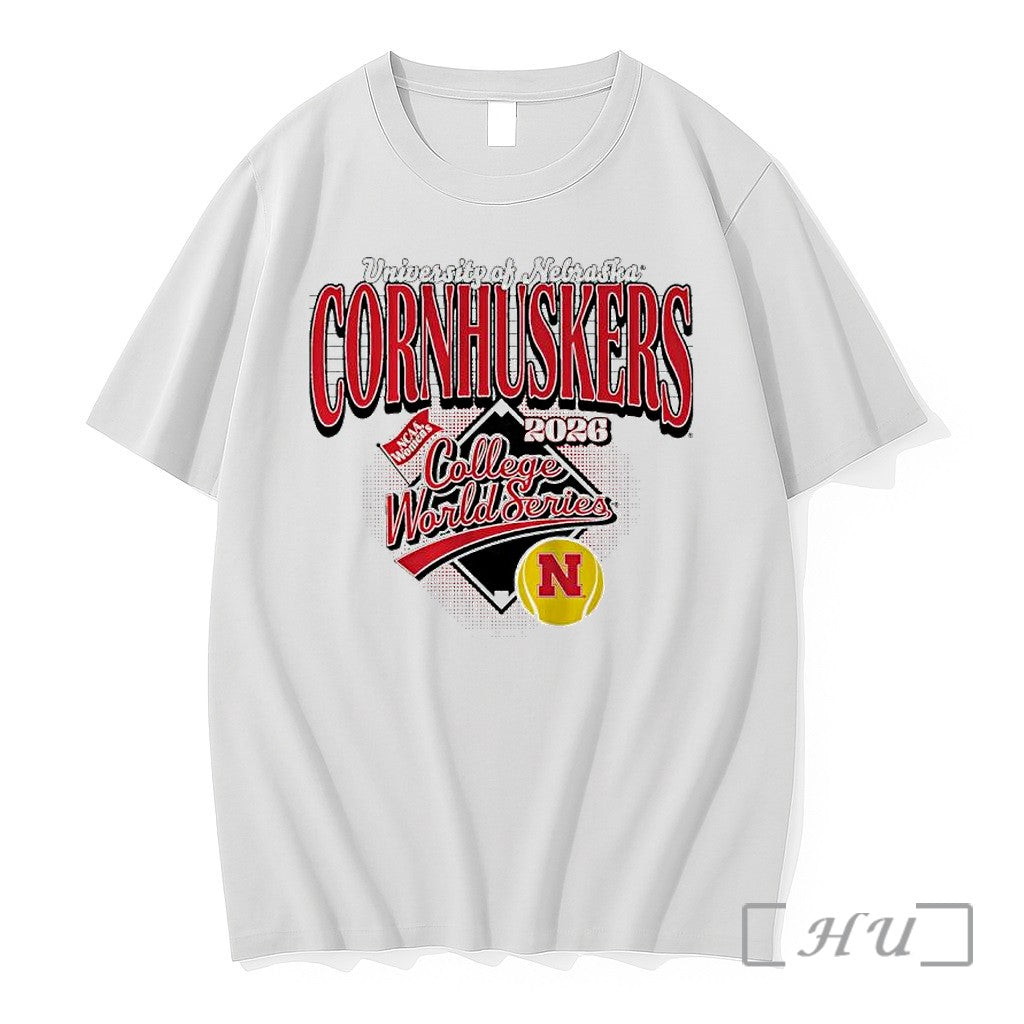 Officials Nebraska Cornhuskers Ncaa Womens 2026 College World Series Softball Unisex T-shirt, Sweatshirt, Hoodie, Long Sleeve Tee - T-Shirt, Sweatshirt, Hoodie
