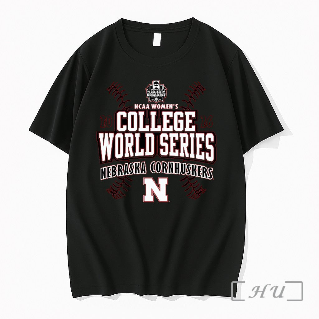 Officials Nebraska Huskers Softball 2026 Womens College World Series Short Sleeve 1 Premium T Shirts - T-Shirt, Sweatshirt, Hoodie