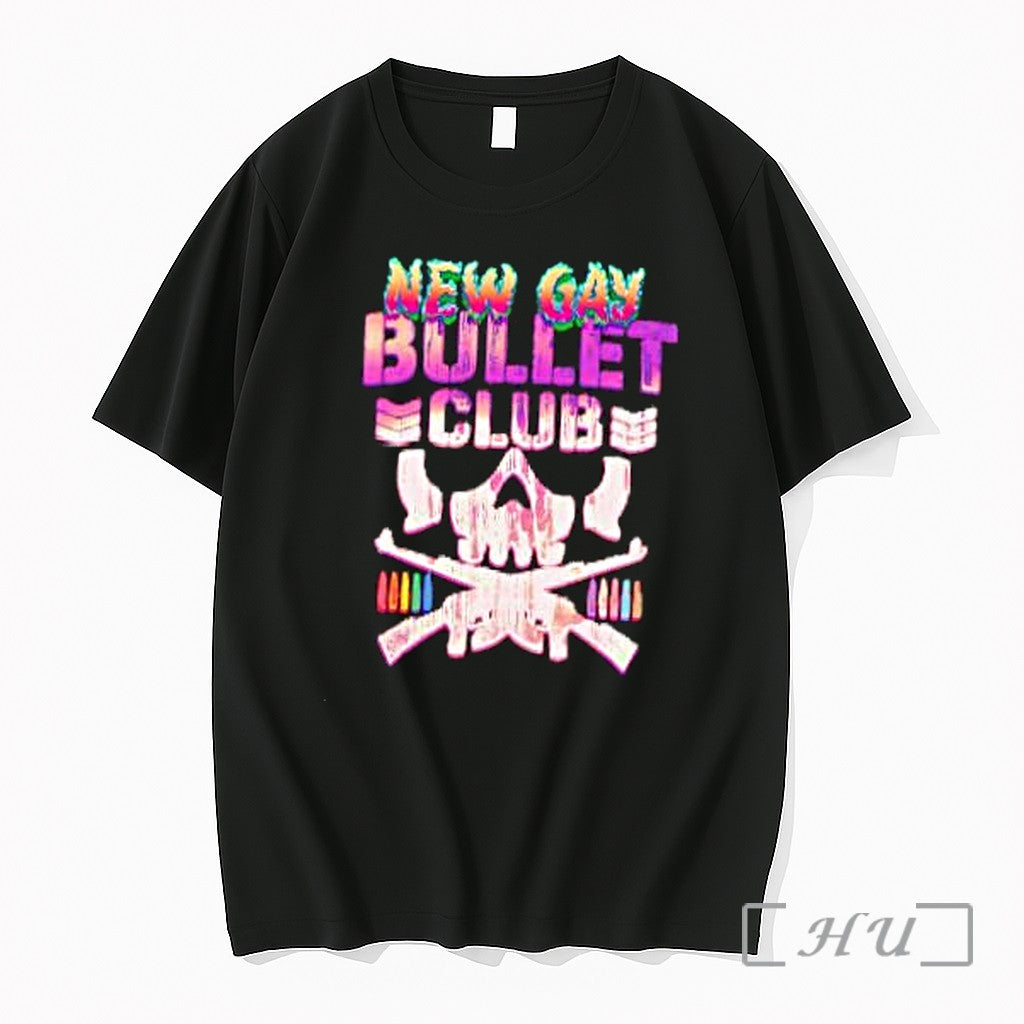 Officials New Gay Bullet Club Skull Crossed Rifles Rainbow Bullets Unisex T-shirt, Sweatshirt, Hoodie, Long Sleeve Tee - T-Shirt, Sweatshirt, Hoodie