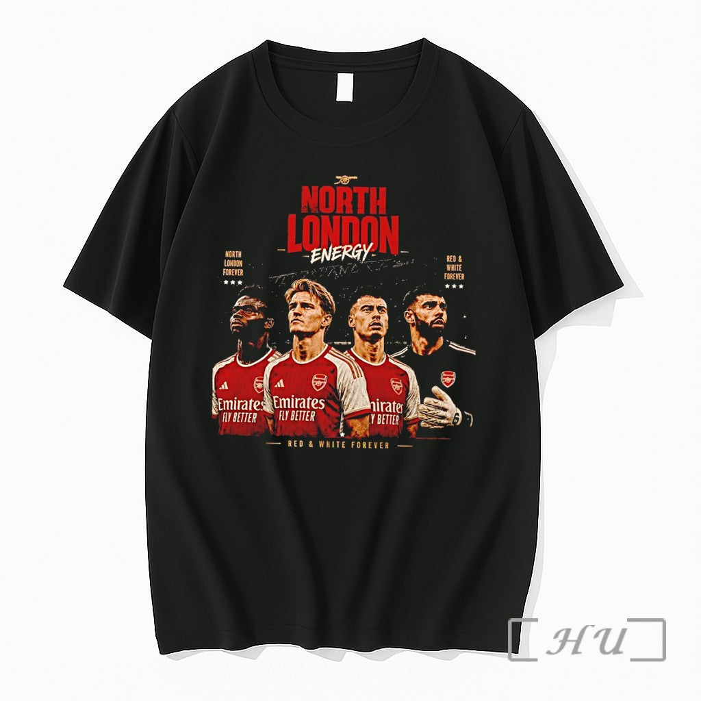 Officials North London Energy Arsenal Fc Red And White Forever 2026 Premium T Shirts Sweater - T-Shirt, Sweatshirt, Hoodie