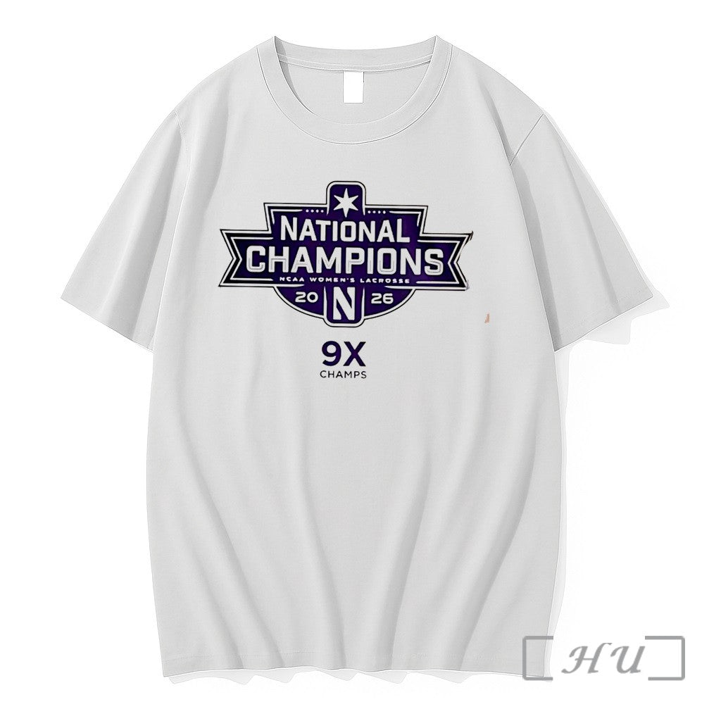 Officials Northwestern Wildcats Womens Lacrosse 2026 National Champions 9x Champs Tee Premium T Shirts Sweater - T-Shirt, Sweatshirt, Hoodie
