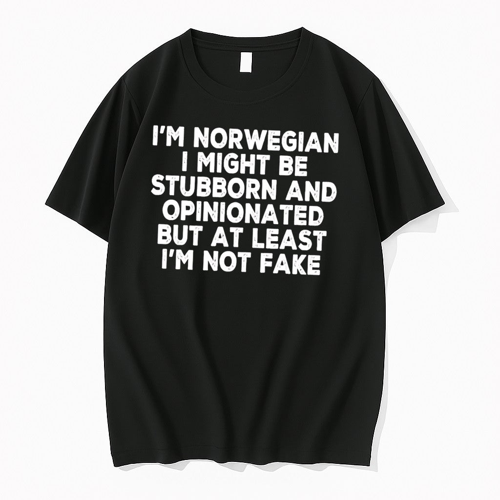 Officials Norwegian Stubborn Opinionated Not Fake Identity Pride Slogan Black Premium T Shirt - T-Shirt, Sweatshirt, Hoodie