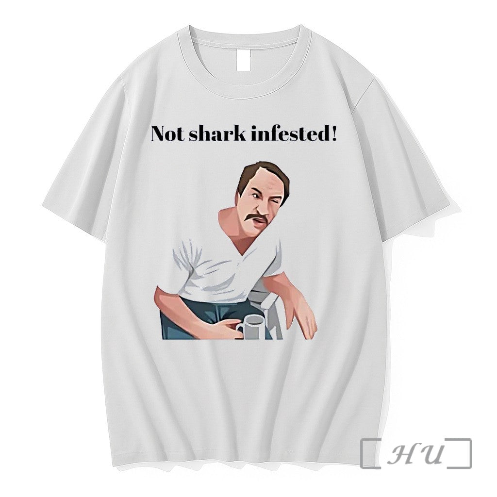 Officials Not Shark Infested Winking Man White Unisex T-shirt, Sweatshirt, Hoodie, Long Sleeve Tee - T-Shirt, Sweatshirt, Hoodie