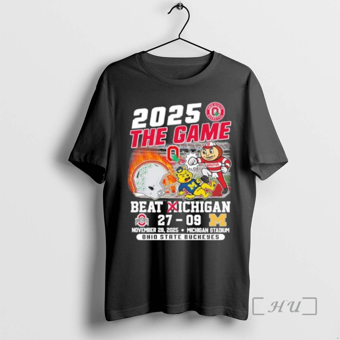 Officials Ohio State Mascot Knockout Michigan 2025 Game 27 9 Score T-Shirts, Hoodie, Sweatshirt - T-Shirt, Sweatshirt, Hoodie