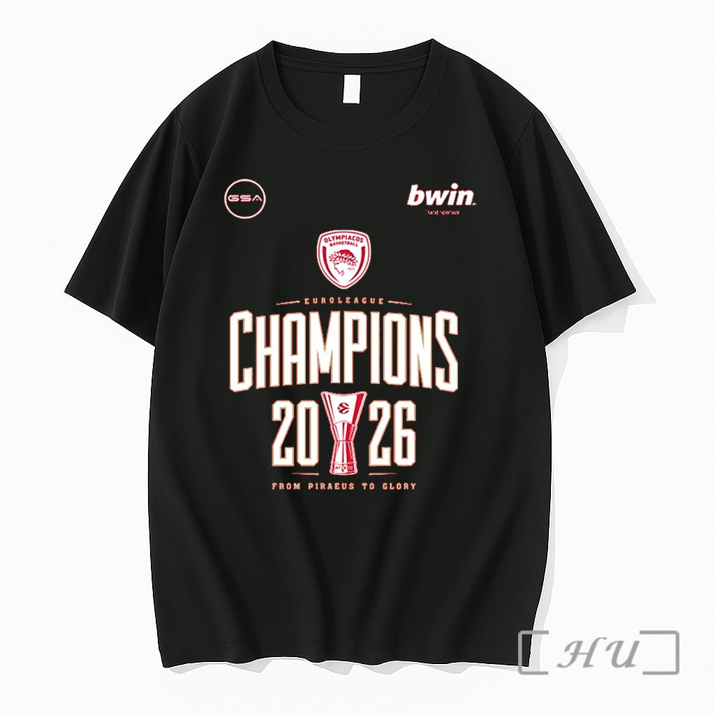 Officials Olympiacos B C Euroleague Champions 2026 1 Unisex T-shirt, Sweatshirt, Hoodie, Long Sleeve Tee - T-Shirt, Sweatshirt, Hoodie