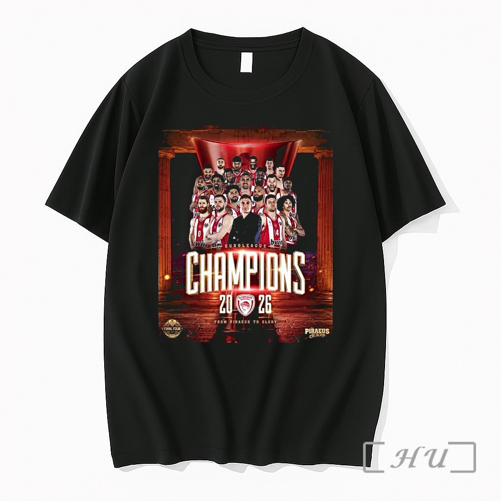 Officials Olympiacos B C Euroleague Champions 2026 From Piraeus To Glory 1 Premium T Shirts - T-Shirt, Sweatshirt, Hoodie