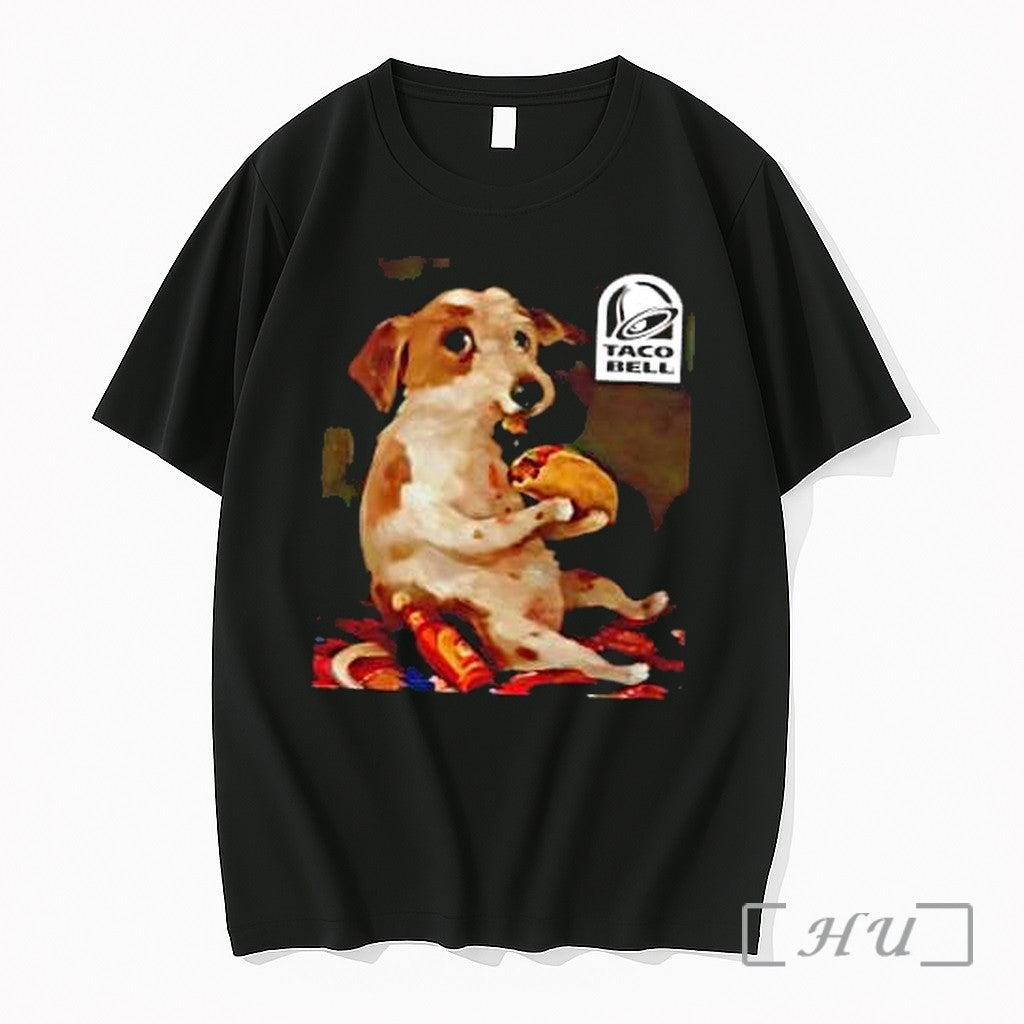 Officials Painterly Dog Eating Taco Taco Bell Hot Sauce Unisex T-shirt, Sweatshirt, Hoodie, Long Sleeve Tee - T-Shirt, Sweatshirt, Hoodie