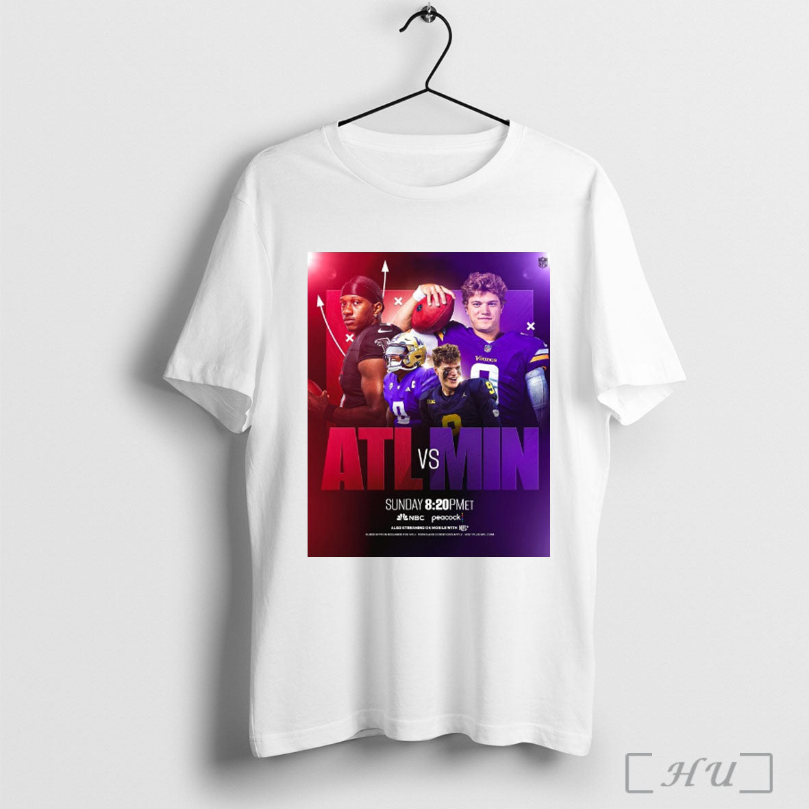 Officials Penix Atlanta Falcons Vs Mccarthy Minnesota Vikings Round 2 2025 Poster T Shirt Unisex T-shirt, Sweatshirt, Hoodie, Long Sleeve Tee - T-Shirt, Sweatshirt, Hoodie